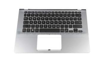 Keyboard incl. topcase DE (german) black/silver with backlight original suitable for Asus VivoBook S14 S430UF