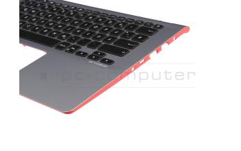 Keyboard incl. topcase DE (german) black/silver with backlight original suitable for Asus VivoBook S14 S430UF