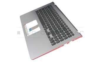 Keyboard incl. topcase DE (german) black/silver with backlight original suitable for Asus VivoBook S15 S530FA