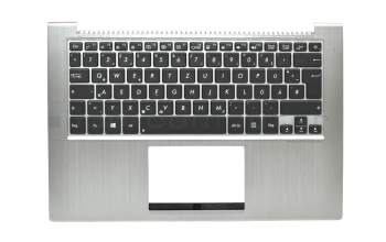 Keyboard incl. topcase DE (german) black/silver with backlight original suitable for Asus ZenBook UX32V