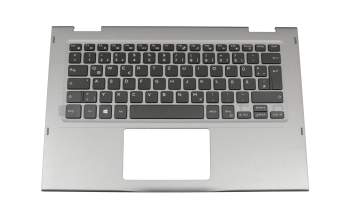 Keyboard incl. topcase DE (german) black/silver with backlight original suitable for Dell Inspiron 13 (5368)