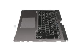 Keyboard incl. topcase DE (german) black/silver with backlight original suitable for Fujitsu LifeBook T935