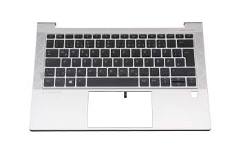 Keyboard incl. topcase DE (german) black/silver with backlight original suitable for HP EliteBook 830 G7