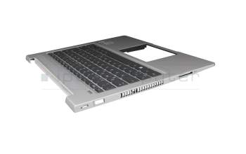 Keyboard incl. topcase DE (german) black/silver with backlight original suitable for HP ProBook 430 G7