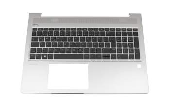 Keyboard incl. topcase DE (german) black/silver with backlight original suitable for HP ProBook 450 G7