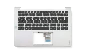 Keyboard incl. topcase DE (german) black/silver with backlight original suitable for Lenovo IdeaPad 710S-13IKB (80VQ)