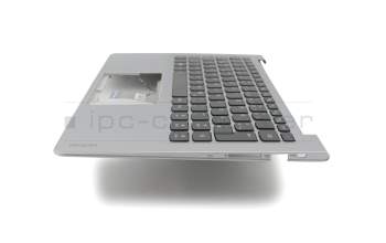 Keyboard incl. topcase DE (german) black/silver with backlight original suitable for Lenovo IdeaPad 710S-13IKB (80VQ)