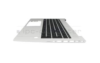 Keyboard incl. topcase DE (german) black/silver with backlight suitable for HP ProBook 450 G8