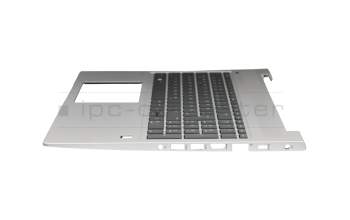 Keyboard incl. topcase DE (german) black/silver with backlight suitable for HP ProBook 455 G7