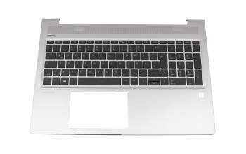 Keyboard incl. topcase DE (german) black/silver with backlight suitable for HP ProBook 455R G6