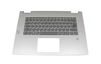 Keyboard incl. topcase DE (german) black/silver with backlight suitable for Lenovo Yoga 730-15IWL (81JS)
