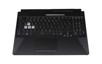 Keyboard incl. topcase DE (german) black/transparent/black with backlight original suitable for Asus FX506LHB