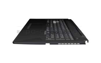 Keyboard incl. topcase DE (german) black/transparent/black with backlight original suitable for Asus FX706HC