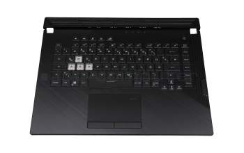 Keyboard incl. topcase DE (german) black/transparent/black with backlight original suitable for Asus ROG Strix G531GV