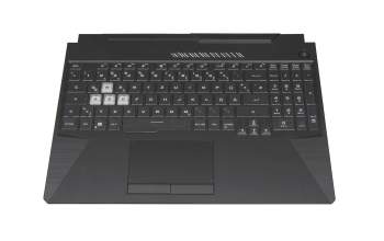 Keyboard incl. topcase DE (german) black/transparent/black with backlight original suitable for Asus TUF Gaming F15 FX506HC