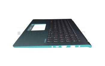 Keyboard incl. topcase DE (german) black/turquoise with backlight original suitable for Asus VivoBook S15 X530FA
