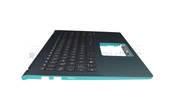 Keyboard incl. topcase DE (german) black/turquoise with backlight original suitable for Asus VivoBook S15 X530UA