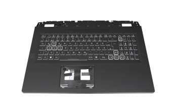 Keyboard incl. topcase DE (german) black/white/black with backlight original suitable for Acer Nitro 5 (AN517-55)