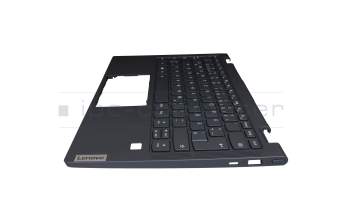 Keyboard incl. topcase DE (german) blue/blue with backlight (Abyss Blue) original suitable for Lenovo Yoga 6-13ALC6 (82ND)