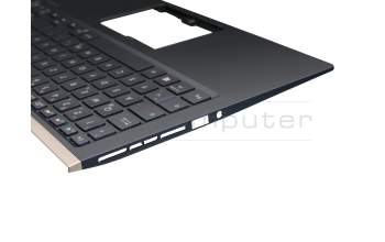 Keyboard incl. topcase DE (german) blue/blue with backlight original suitable for Asus ZenBook 15 UX533FD