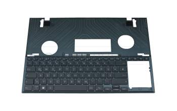 Keyboard incl. topcase DE (german) blue/blue with backlight original suitable for Asus ZenBook Pro 15 Duo UX582ZM