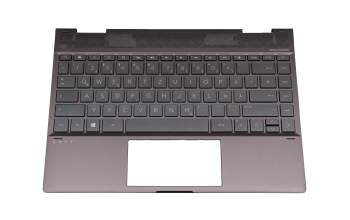 Keyboard incl. topcase DE (german) dark grey/grey with backlight original suitable for HP Envy x360 13-ag0000