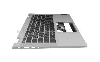 Keyboard incl. topcase DE (german) dark grey/grey with backlight original suitable for Lenovo IdeaPad Flex 5-14ARE05 (81X2)
