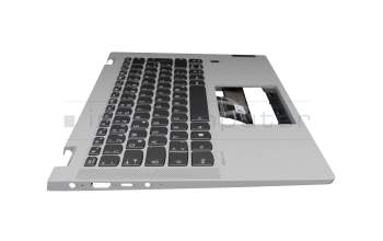 Keyboard incl. topcase DE (german) dark grey/grey with backlight original suitable for Lenovo IdeaPad Flex 5-14IIL05 (81WS/81X1)