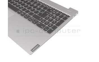 Keyboard incl. topcase DE (german) dark grey/grey with backlight original suitable for Lenovo IdeaPad S340-15IWL (81N8)