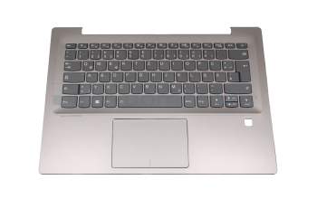 Keyboard incl. topcase DE (german) grey/bronze with backlight (without fingerprint) original suitable for Lenovo IdeaPad 520S-14IKBR