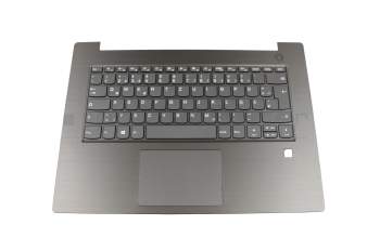 Keyboard incl. topcase DE (german) grey/grey for fingerprint scanner original suitable for Lenovo V130-14IGM (81HM)
