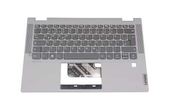 Keyboard incl. topcase DE (german) grey/grey original suitable for Lenovo IdeaPad Flex 5-14ARE05 (81X2)