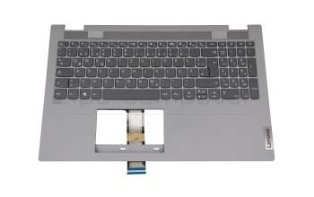 Keyboard incl. topcase DE (german) grey/grey original suitable for Lenovo IdeaPad Flex 5-15ITL05 (82HT)