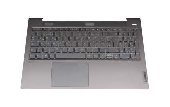 Keyboard incl. topcase DE (german) grey/grey with backlight (USB-C charging port) original suitable for Lenovo IdeaPad 5-15ARE05 (81YQ)