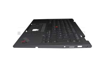 Keyboard incl. topcase DE (german) grey/grey with backlight and mouse-stick original suitable for Lenovo ThinkPad X1 Yoga 6th Gen (20XY/20Y0)