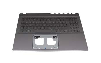 Keyboard incl. topcase DE (german) grey/grey with backlight original suitable for Acer Aspire 5 (A515-57)