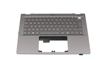 Keyboard incl. topcase DE (german) grey/grey with backlight original suitable for Acer Swift AI 14 (SF14-11)