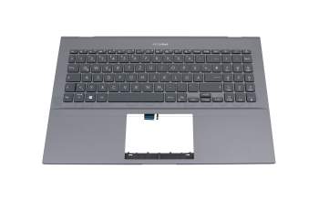 Keyboard incl. topcase DE (german) grey/grey with backlight original suitable for Asus ZenBook Pro 15 UX535LH