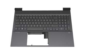 Keyboard incl. topcase DE (german) grey/grey with backlight original suitable for HP Envy 15-ep1000