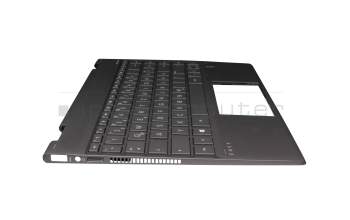 Keyboard incl. topcase DE (german) grey/grey with backlight original suitable for HP Envy x360 13-ar0600