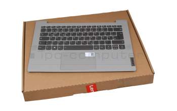 Keyboard incl. topcase DE (german) grey/grey with backlight original suitable for Lenovo IdeaPad 5-14ALC05 (82LM)