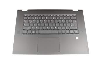 Keyboard incl. topcase DE (german) grey/grey with backlight original suitable for Lenovo IdeaPad Flex-15IWL (81SR)