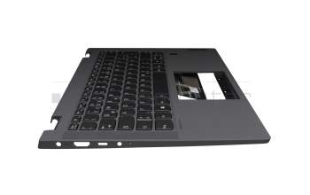 Keyboard incl. topcase DE (german) grey/grey with backlight original suitable for Lenovo IdeaPad Flex 5-14ARE05 (81X2)