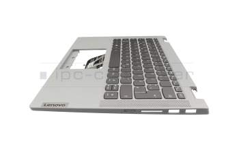 Keyboard incl. topcase DE (german) grey/grey with backlight original suitable for Lenovo IdeaPad Flex 5-14IIL05 (81WS/81X1)