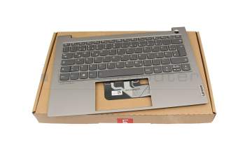 Keyboard incl. topcase DE (german) grey/grey with backlight original suitable for Lenovo ThinkBook 13s ITL (20V9)