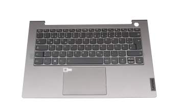 Keyboard incl. topcase DE (german) grey/grey with backlight original suitable for Lenovo ThinkBook 14 G2 ITL (20VD)