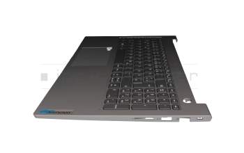 Keyboard incl. topcase DE (german) grey/grey with backlight original suitable for Lenovo ThinkBook 15 G2 ITL (20VE)