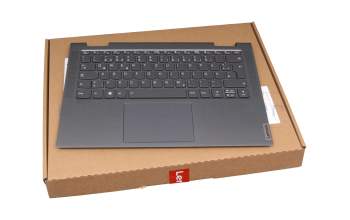 Keyboard incl. topcase DE (german) grey/grey with backlight original suitable for Lenovo Yoga 7 14ITL5 (82BH)