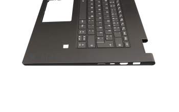 Keyboard incl. topcase DE (german) grey/grey with backlight original suitable for Lenovo Yoga 730-15IKB (81CU)