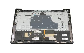 Keyboard incl. topcase DE (german) grey/grey with backlight original suitable for Lenovo Yoga S740-14IIL (81RS)